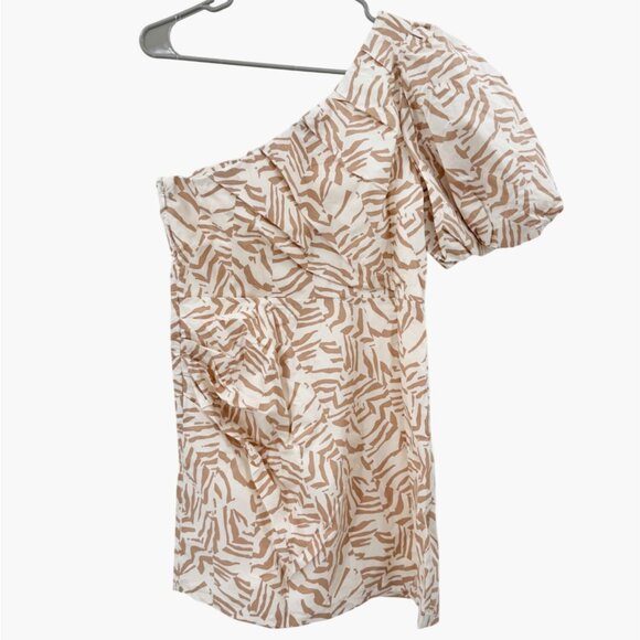 NEW A New Day One Shoulder Mini A-Line Dress - Cream - Size 8 - Picture 4 of 12